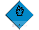 Знак опасности &quot;Класс 4.3 Вещества, выделяющие легковоспламеняющиеся газы, в контакте с водой&quot; (наклейка)