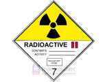 Знак опасности &quot;Класс 7 Радиоактивные вещества. Класс 2&quot; (наклейка)