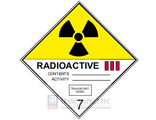 Знак опасности &quot;Класс 7 Радиоактивные вещества. Класс 3&quot; (наклейка)
